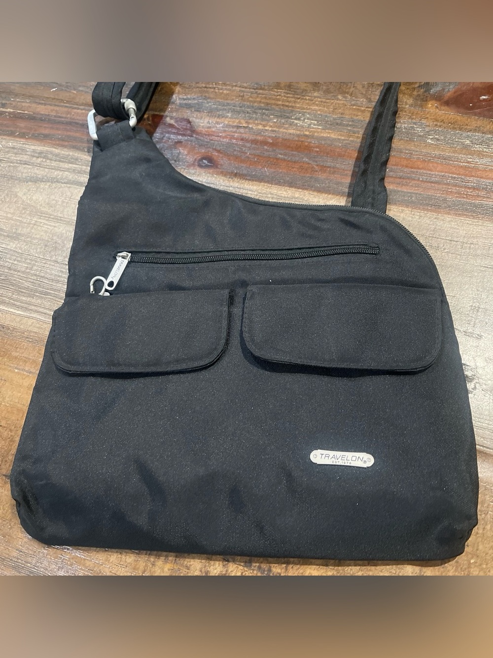 Travelon Anti-theft Black Messenger Crossbody Bag for Men